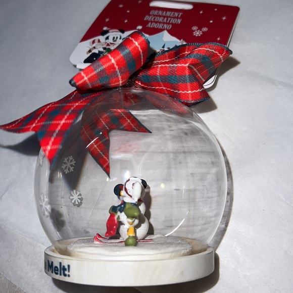 DISNEY Holiday Lodge Minnie Mouse & Daisy Duck Glass Ornament - Picture 10 of 14